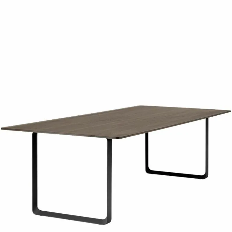 70/70 Eettafel Gerookt Massief Eiken