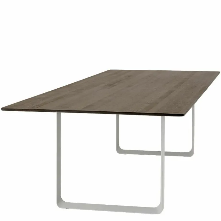 70/70 Eettafel Gerookt Massief Eiken