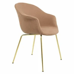 Bat Stoel Gestoffeerd Messing Onderstel