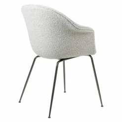 Bat Stoel Gestoffeerd Zwart Chroom Onderstel