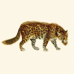 Bearded Leopard Behang Blackened Gold