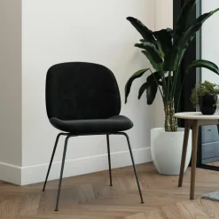 Beetle Stoel, zwart chroom onderstel