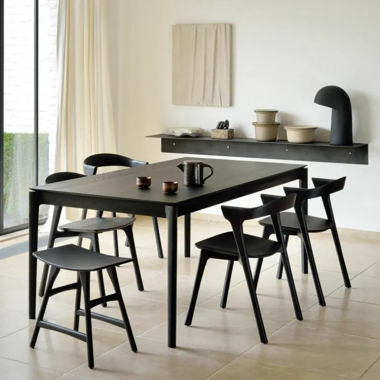 Bok Eettafel Uitschuifbaar Eiken Zwart