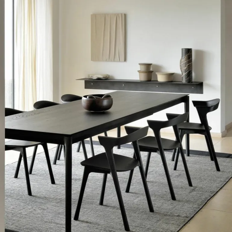 Bok Eettafel Uitschuifbaar Eiken Zwart