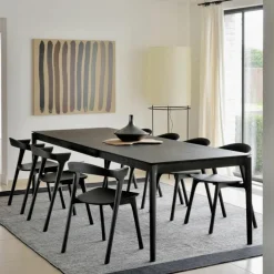 Bok Eettafel Uitschuifbaar Eiken Zwart