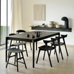 Bok Eettafel Uitschuifbaar Eiken Zwart