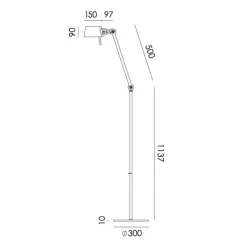 Bolt Vloerlamp Eén Arm Lang