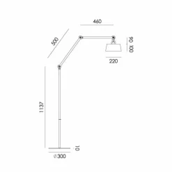 Bolt Vloerlamp Twee Armen Lang