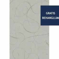 Calligraphy Bird Behang Ash