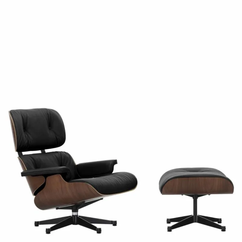 Eames Lounge Chair + Ottoman Leder