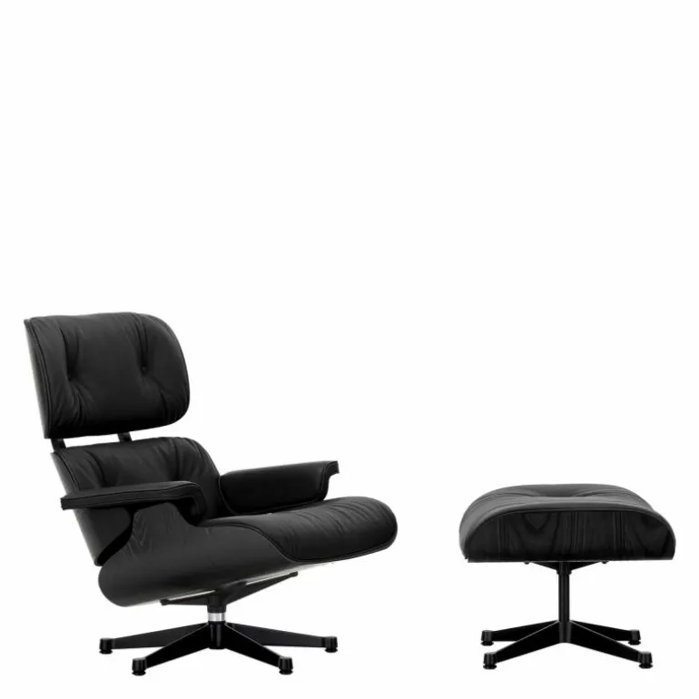 Eames Lounge Chair + Ottoman Leder