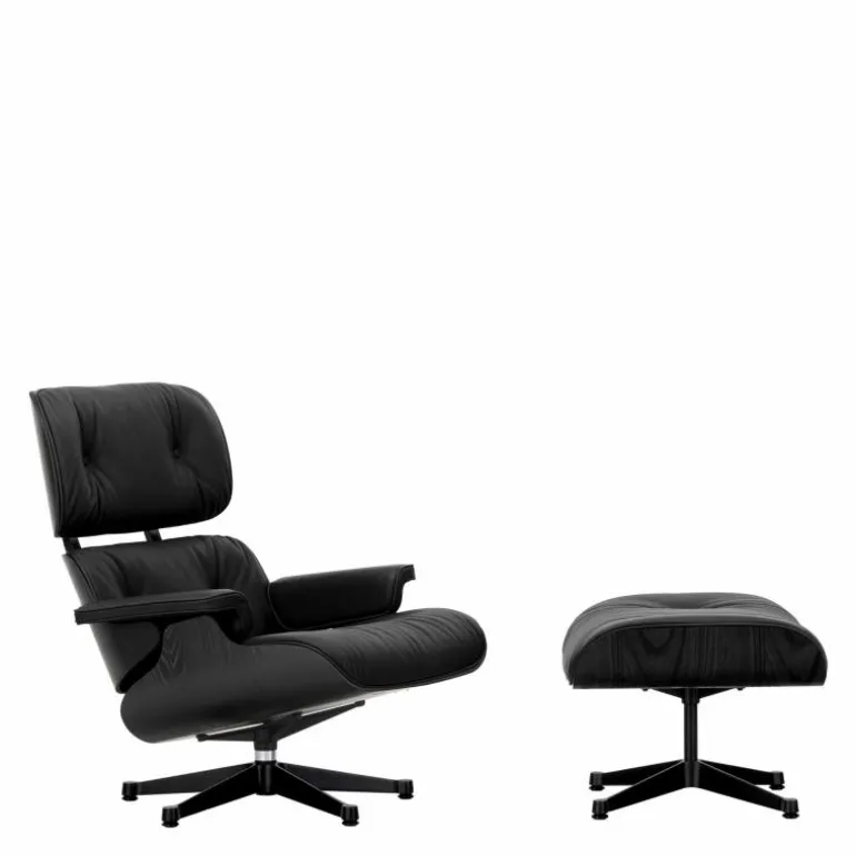 Eames Lounge Chair + Ottoman Leder