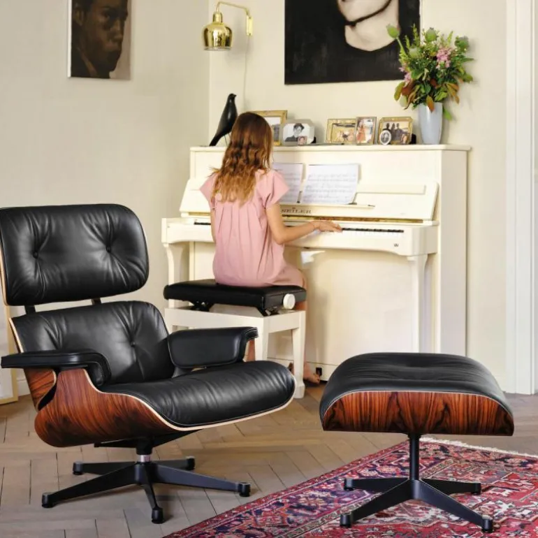 Eames Lounge Chair + Ottoman Leder