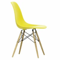 Eames Plastic Chair DSW Stoel Esdoorn Gelig