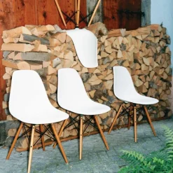 Eames Plastic Chair DSW Stoel Esdoorn Gelig