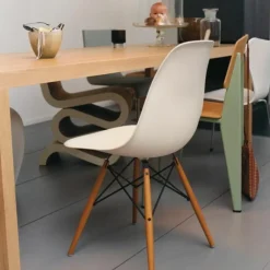 Eames Plastic Chair DSW Stoel Esdoorn Gelig