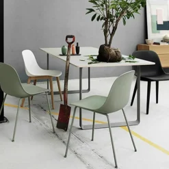 Fiber Side Chair Stoel - Houten Onderstel