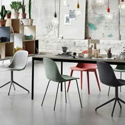 Fiber Side Chair Stoel - Houten Onderstel