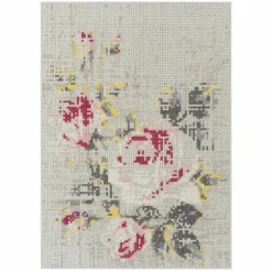 Flowers Natural Canevas Vloerkleed 170 x 240