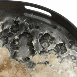 Organic Dienblad Rond Donker