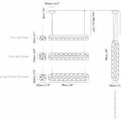 Prop Light Double Vertical Hanglamp