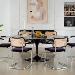 Saarinen Tulip Eettafel Met Zwart Onderstel - Rond