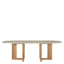 Trestle Outdoor Eettafel Concrete Teak