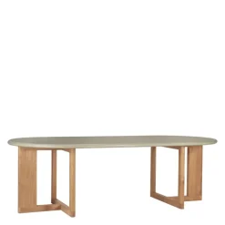 Trestle Outdoor Eettafel Concrete Teak