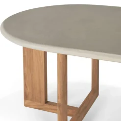 Trestle Outdoor Eettafel Concrete Teak