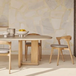 Trestle Outdoor Eettafel Concrete Teak