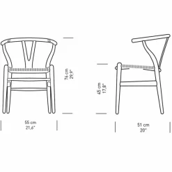 Wishbone Stoel CH24 Noten